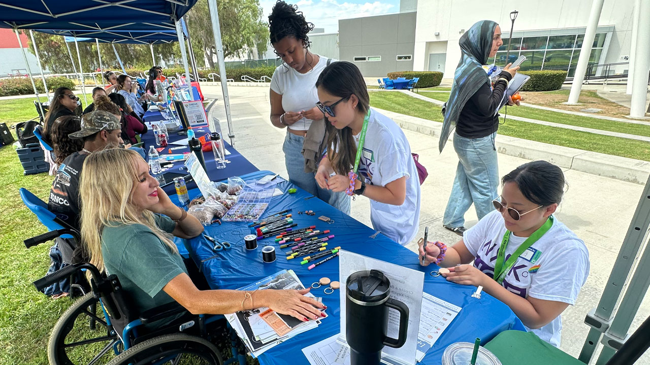 Community wellness outreach event with families and staff