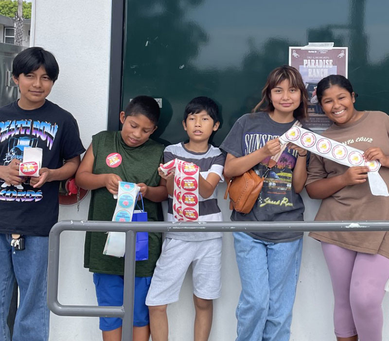 Image of kids outside a store